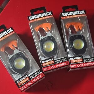 Roughneck Orange and Black LED Multi-Tool Keychain